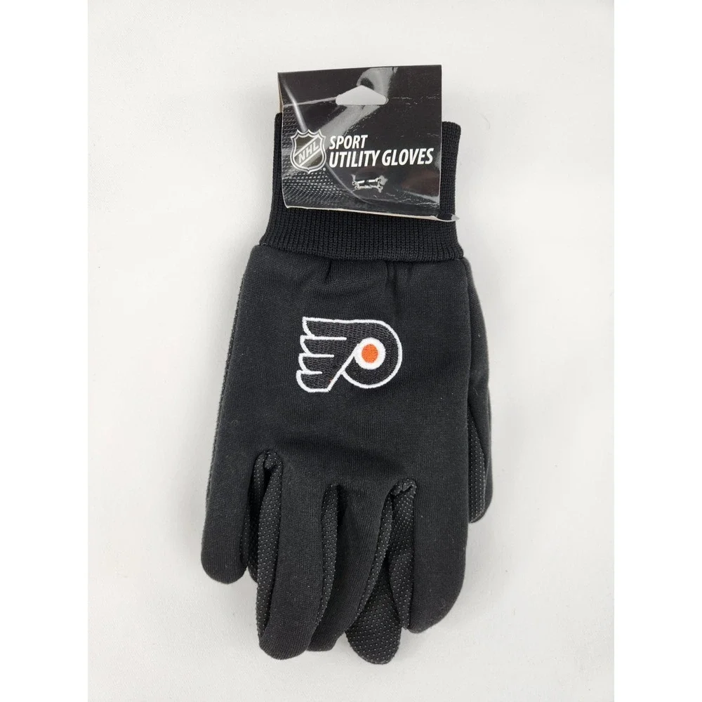 Philadelphia Flyers Gloves Non Slip Work‎ Utility Adult NHL Hockey Fan Palm Grip